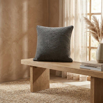 Polyester Velvet Plush Waves Euro Sham & Cushion Cover, Dark Taupe
