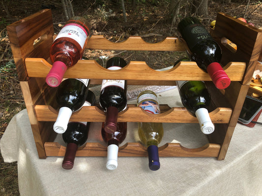 Acacia Wood Stackable 4-Bottle Wine Rack for Countertops – view 3