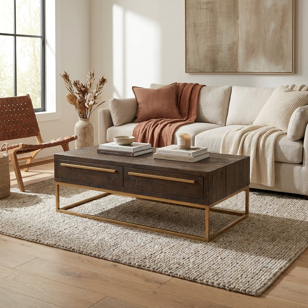 Reclaimed Pine Wood Monterey Coffee Table