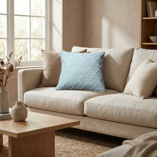 Cotton Seafoam Diamond Matelasse Euro Sham and Cushion Cover