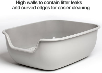 Betterbox Non-Stick Large Litter Box, Pet Safe Coating for Easier Cleaning, Open Top Promotes Healthy Usage, Made of Stronger ABS Plastic