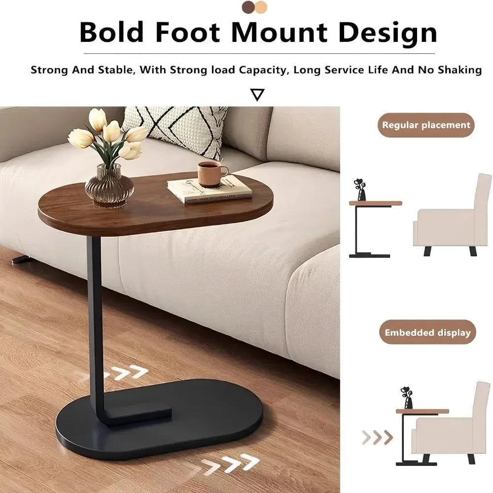 C-Shaped Edge Movable Side Table