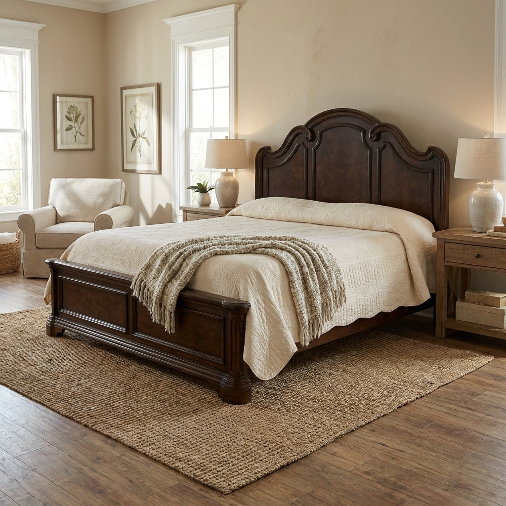 Cream Micro Fleece Quilted Bedspread Set with Scalloped Coral Reef