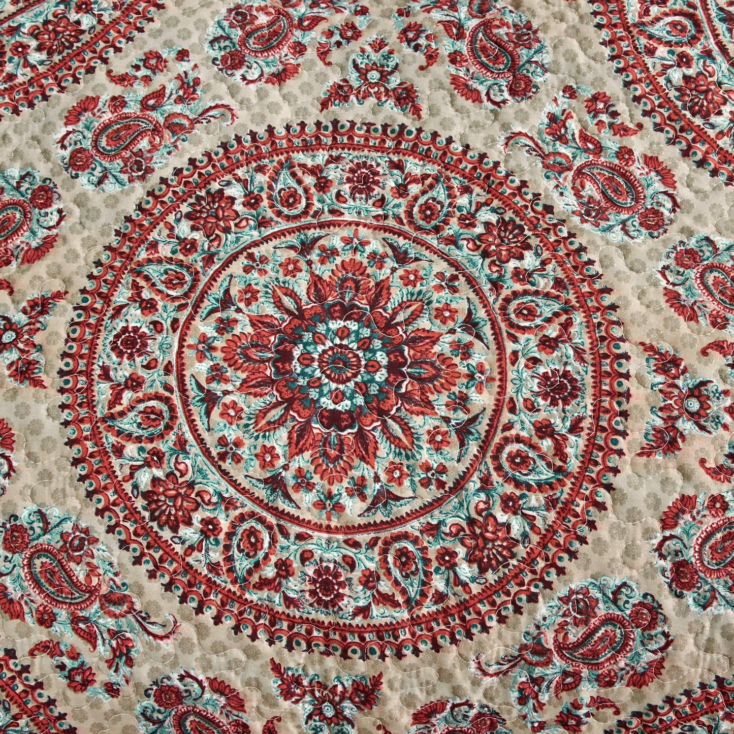 Tache Bohemian Desert Medallion Boteh Paisley Taupe Throw Pillow Covers / Euro Sham (TJ3502)
