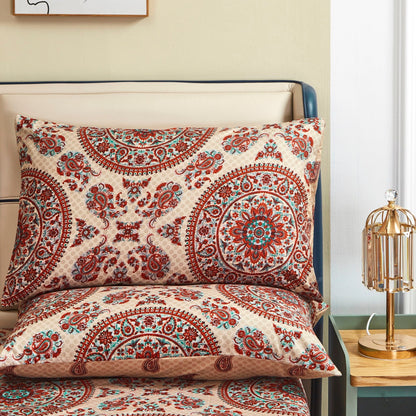 Tache Bohemian Desert Medallion Boteh Paisley Taupe Pillowcases (TJ3502)