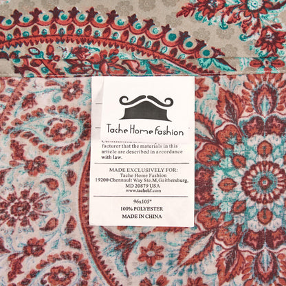 Tache Bohemian Desert Medallion Boteh Paisley Taupe Fitted Sheet / Flat Sheet (TJ3502)