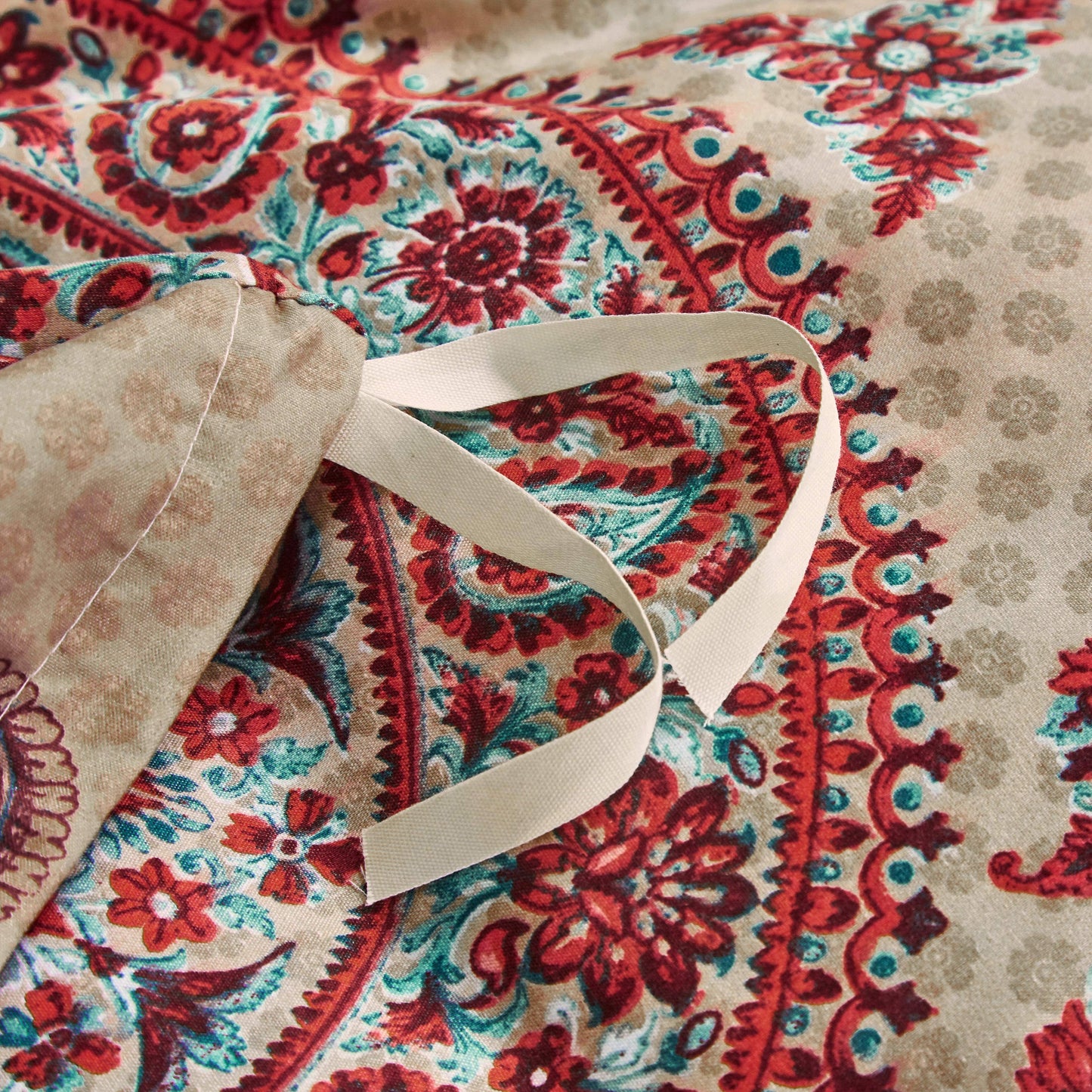 Tache Bohemian Desert Medallion Boteh Paisley Orange Blue Taupe Reversible Duvet Cover (TJ3502)