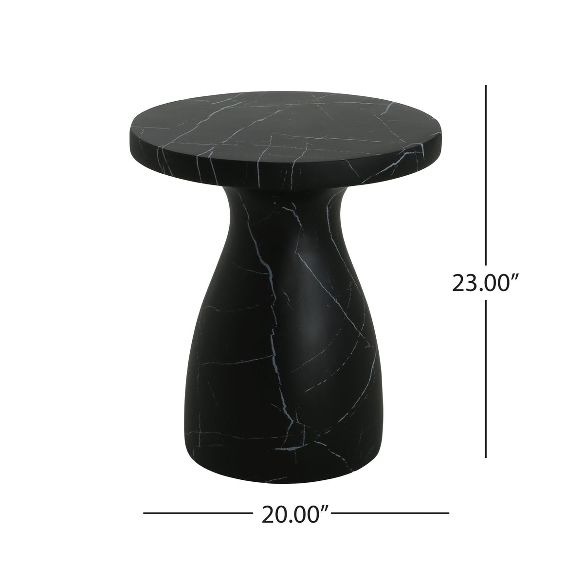 Lightweight Travertine Side Table with Weatherproof Finish – Black or Beige