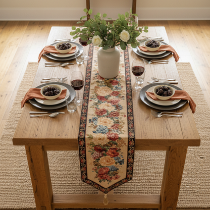 Tache Colorful Country Rustic Floral Morning Awakening Table Runner (3089B)
