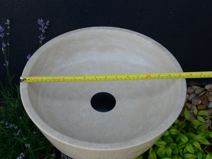 HANDCRAFTED LIGHT TRAVERTINE SINK
