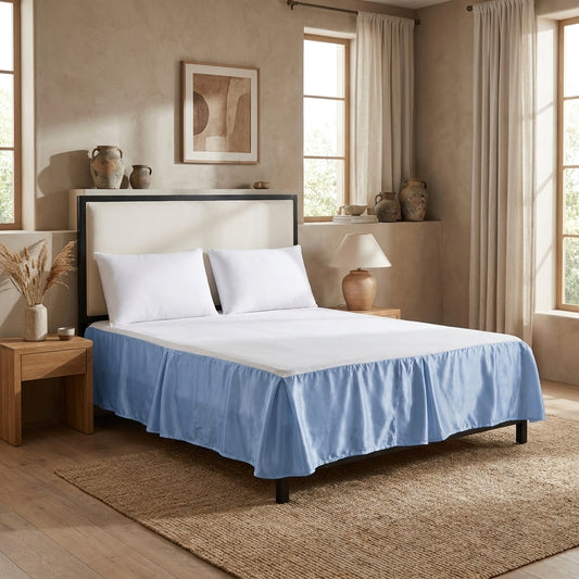 Satin Polyester Platform Bed Skirt with a 14-Inch Drop