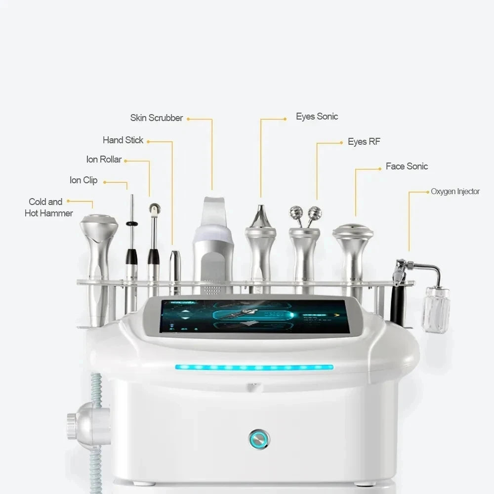 9 in 1 Hydra Professional Machine | Aqua Facial Device | Multifunction Oxygen Jet for Beauty & Health | Smart Facial Care System