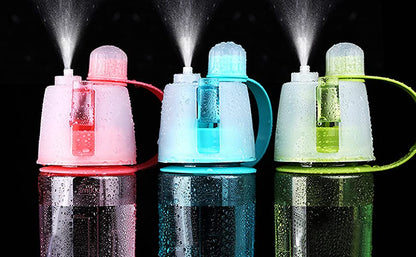 2-Pack Hydration Water Bottle with Spray Mist 600ML