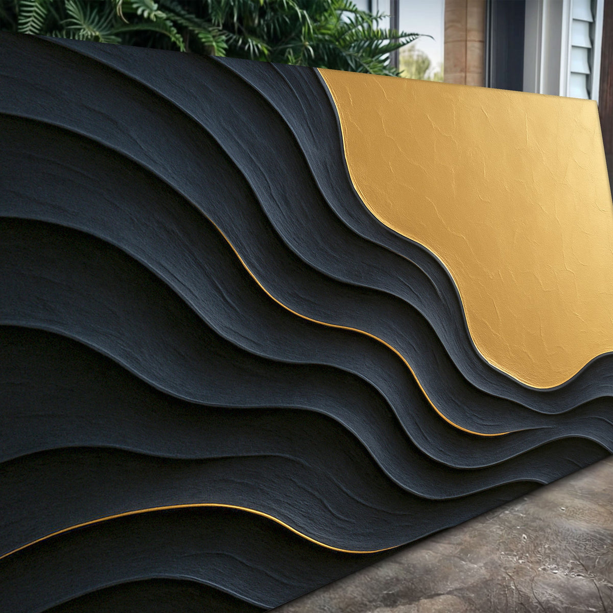 Black And Gold Minimalist Abstract XII