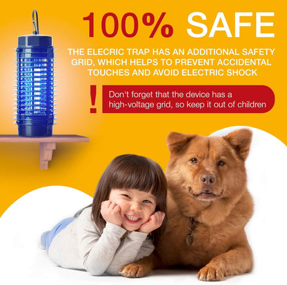 Indoor Bug Zapper - 1000V Fly, Fruit Fly, Gnat, and Mosquito Killer Lamp for Home