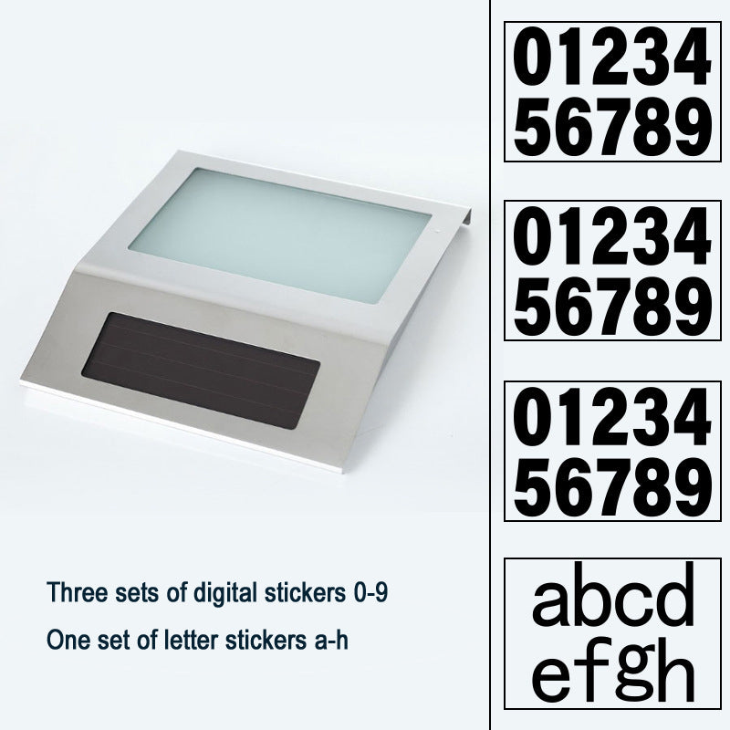 Solar LED Address Sign – Stainless Steel House Number Light with White LEDs, Waterproof, Customizable Numbers & Letters, Auto On/Off, 7.86 x 7.07 Inches