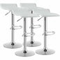 Set of 4 Swivel Bar Stool PU Leather Adjustable Kitchen Counter Chair