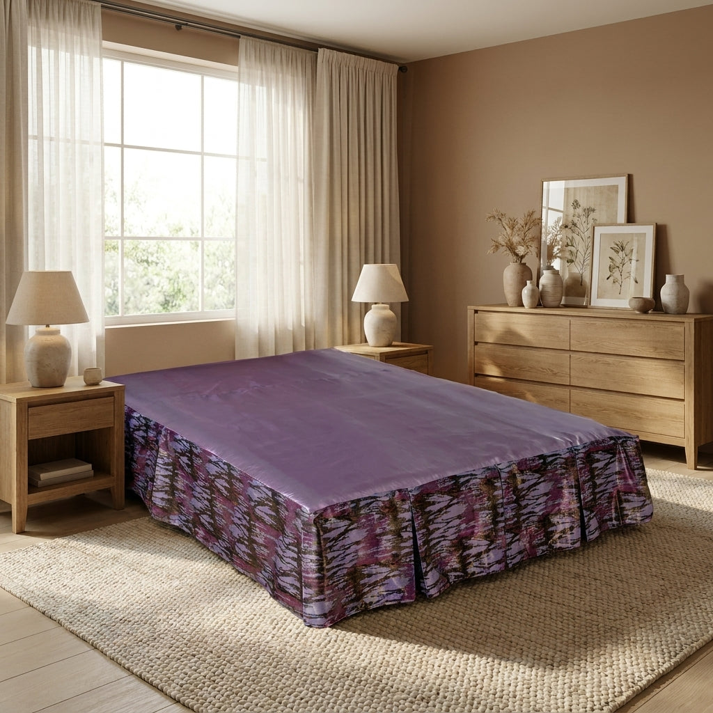 Polyester Satin Tailored Bed Skirt with 14-inch Drop