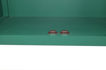 59in Green Accent Cabinet with 4 Doors - Mid Century Modern Buffet - Dark Green