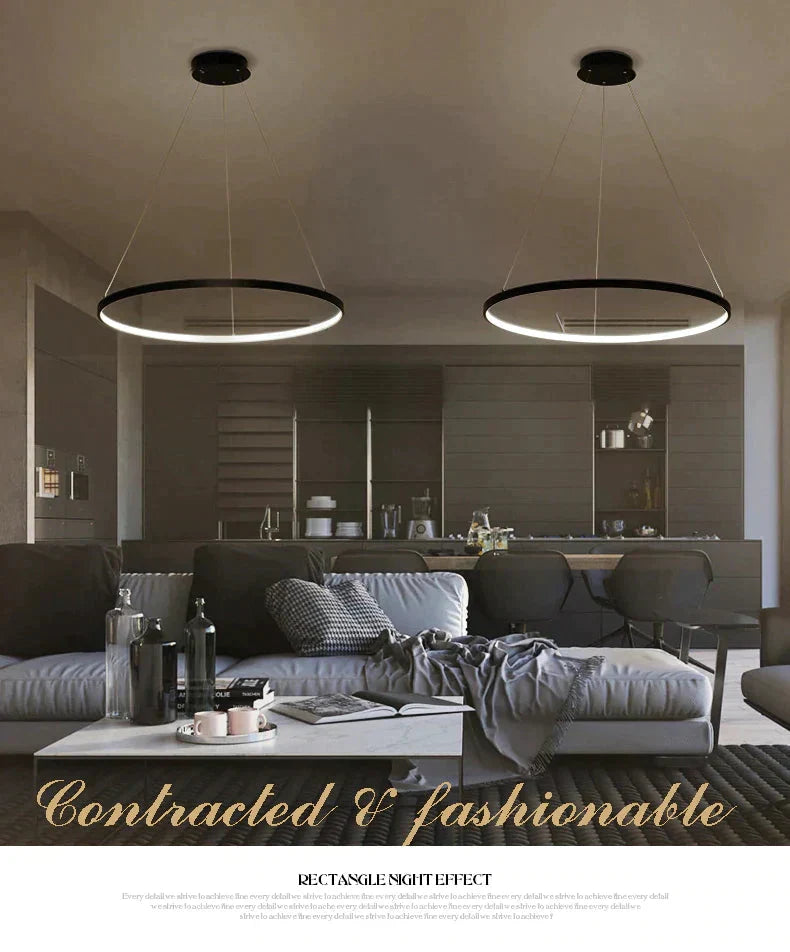 Acrylic and Aluminum Cascading Circle Pendant Light