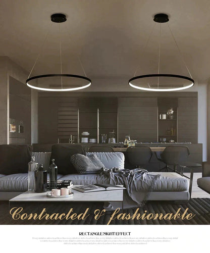 Acrylic and Aluminum Cascading Circle Pendant Light