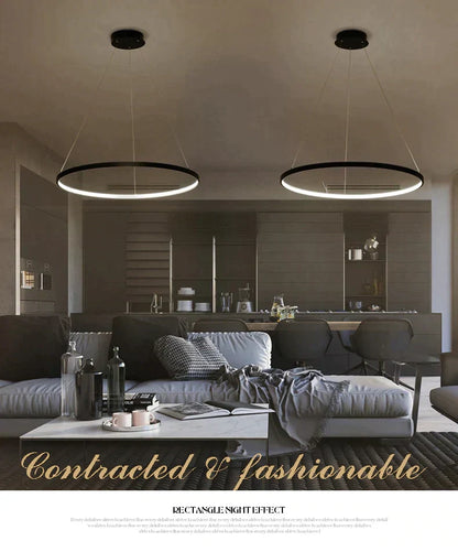 Acrylic and Aluminum Cascading Circle Pendant Light