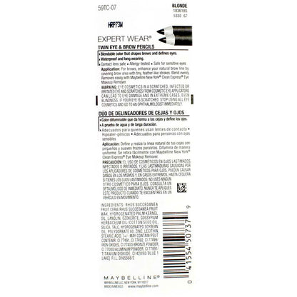 Maybelline Expert Eyes Brow And Eye Pencil, Blonde [107], 0.03 oz (Pack of 4)
