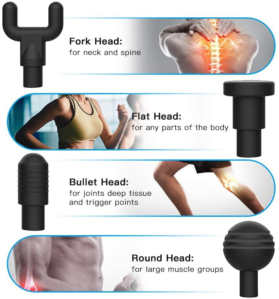Deep Tissue Massage Gun with Interchangeable Heads