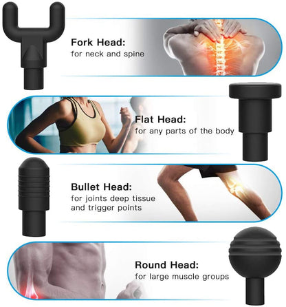 Deep Tissue Massage Gun with Interchangeable Heads