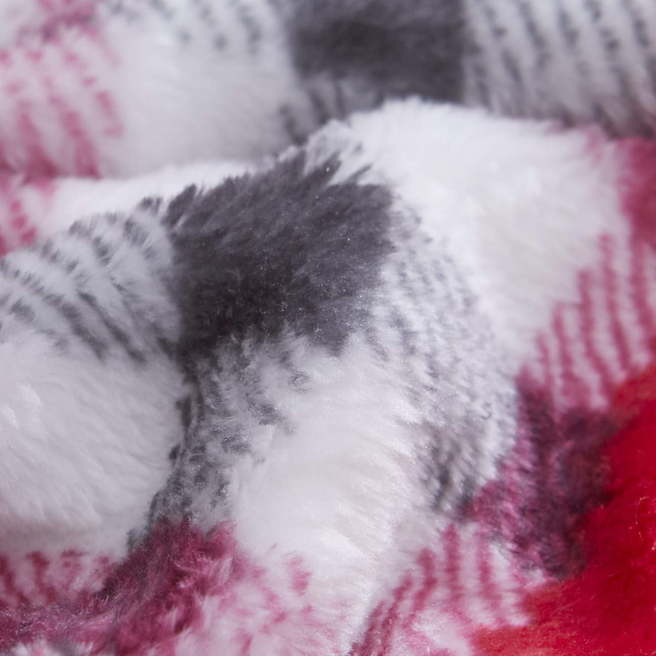 Tache Holiday Red Farmhouse Plaid Patchwork Flannel Throw Blanket (4025)