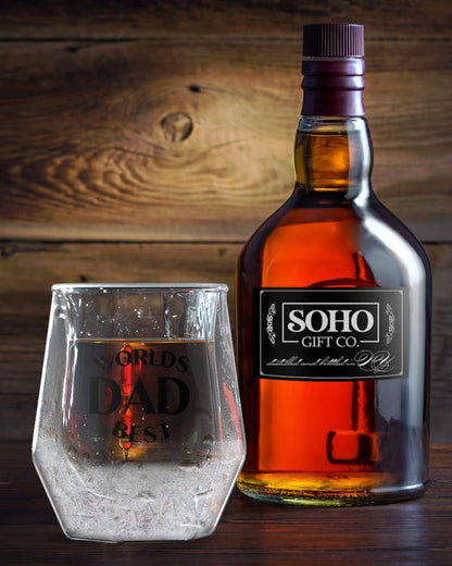 Freezer Whiskey Glass Gift for Dad - Insulated 7oz Frozen Chiller Cup (7oz) Enjoy Ice Cold Scotch and Bourbon - Drinking Gift (Gift Boxed)