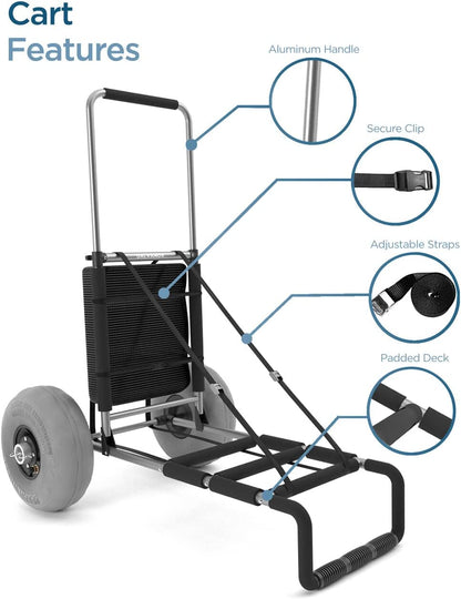 Collapsible Heavy-Duty Beach Cart with Big Wheels