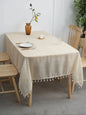 Linen Tablecloth for Rectangle Tables, Washable French Style Polyester Table Cloths for Indoor, Outdoor Dining, and Party Decor