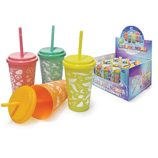3-Pack Color Changing Tumbler & Straw Set