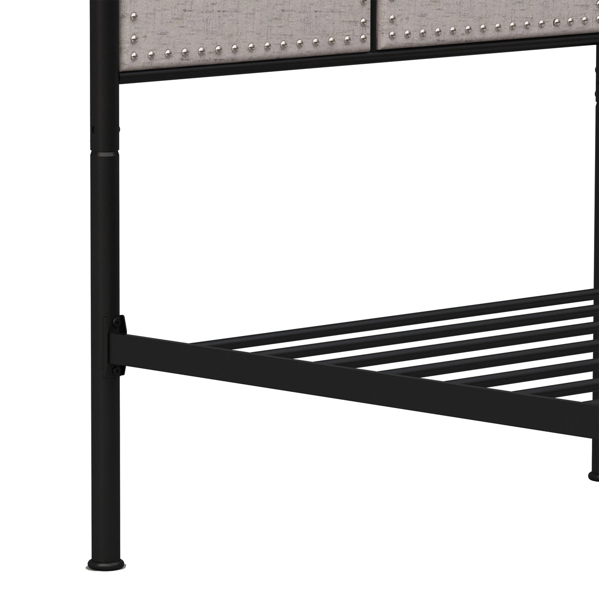 Twin Size Linen Upholstered Platform Metal Bed Frame