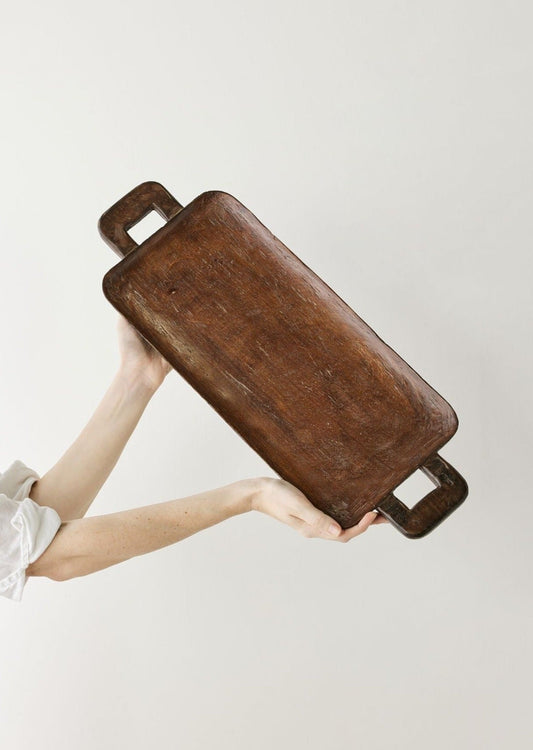 Bamenda Brown Rectangle Wood Serving Tray