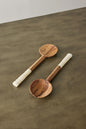 Olive Wood Salad Servers with Polished Bone Handles