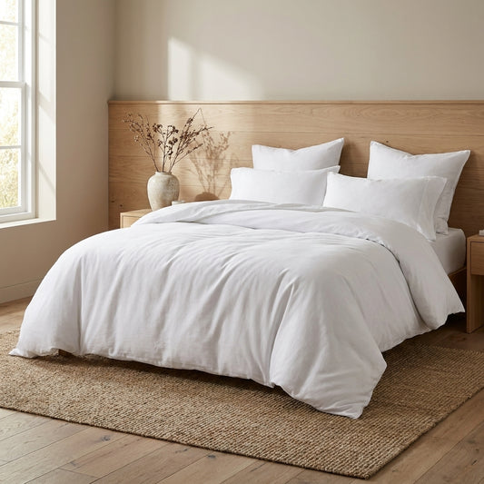 Polyester Cloud White Duvet Cover Set for Easy Care Comfort