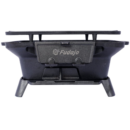 Oval Cast Iron Grill with Enamel Coating - Charcoal Tabletop Skillet