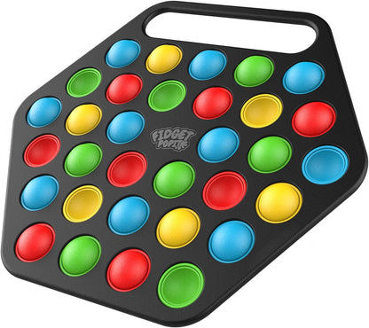 Hard Shell Pop it Fidget Toy Board with Carrying Handle for Adults & Kids