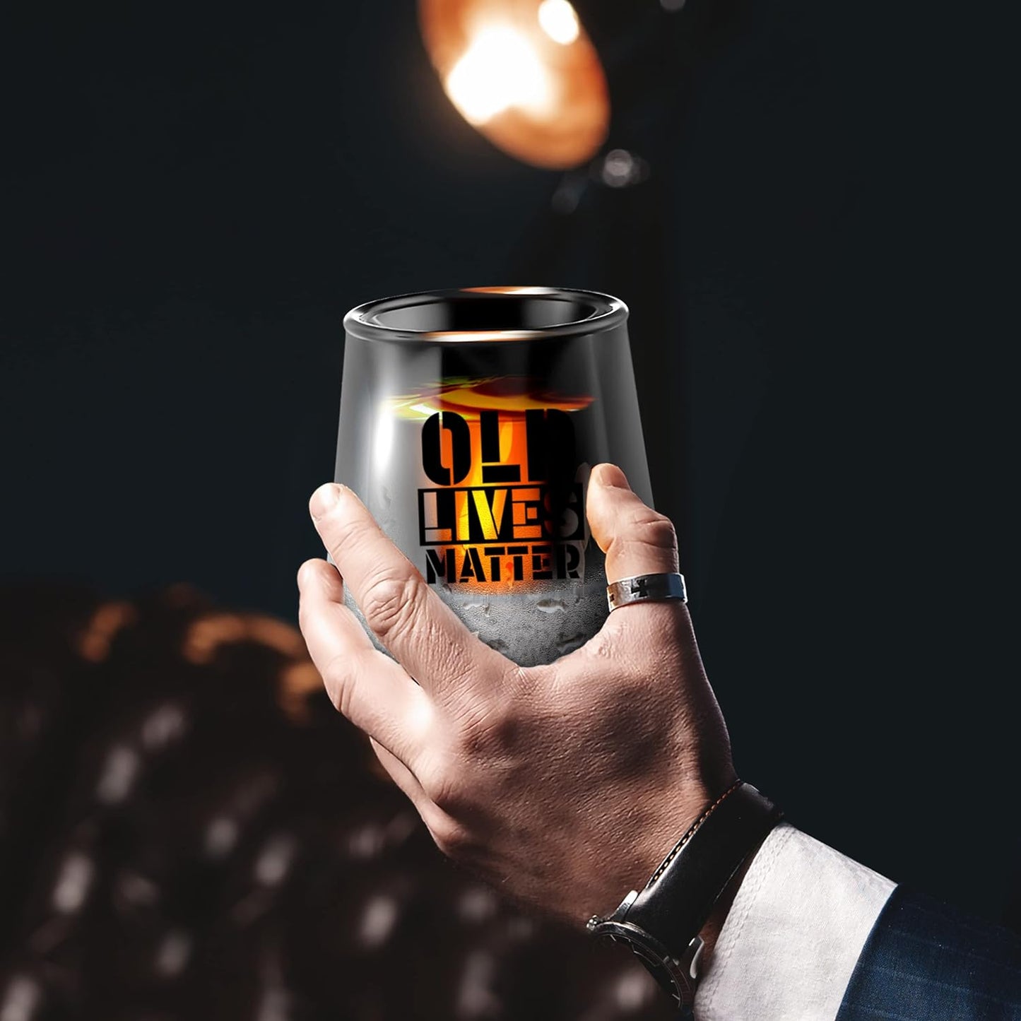 Freezer Whiskey Glass Gift for Old Dads and Grandads - Funny 7oz Insulated Frozen Drinking Glass, Gift for Uncle, Grandpa or any Dear Old Chap (Christmas, Birthday or Retirement)