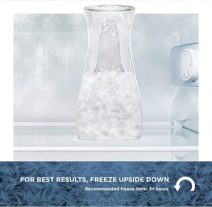 Freezer Beer Glass, Upside Down Beer Bottle Frozen Cup for Ice Cold Drinks (Double Walled Insulated) Great Gift for Beer Lovers (Gift Boxed)