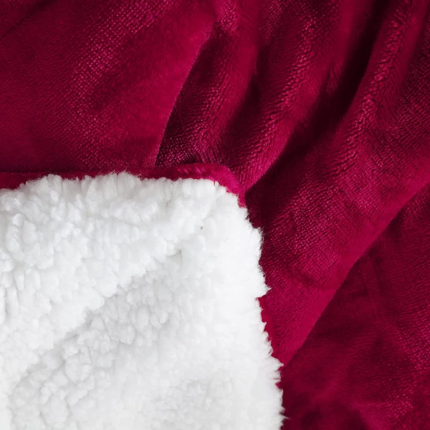 Tache Holiday Red Microfleece with Sherpa Back Throw Blanket (HRDMF)