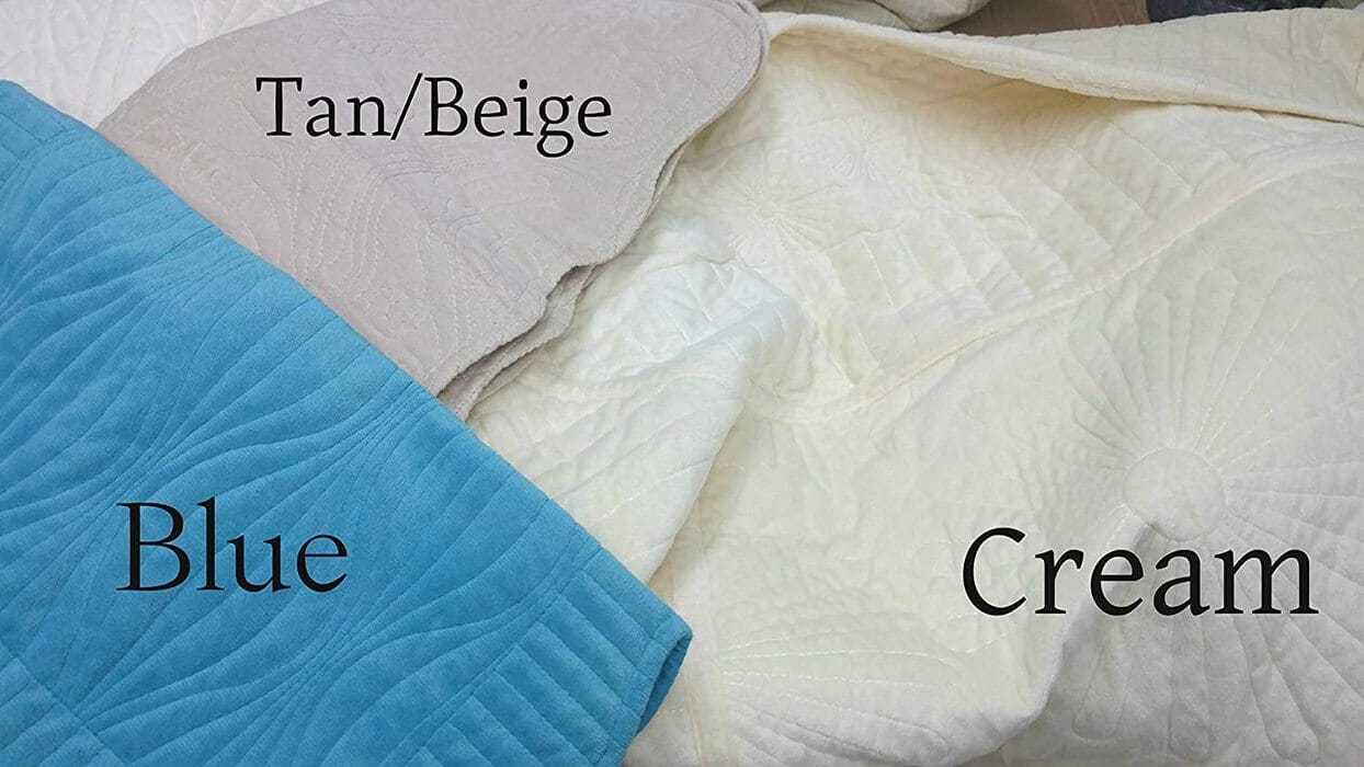 Tache Super Soft Blue Scalloped Good Vibration Quilted Fleece Bedspread Set (DXJ109041-2)