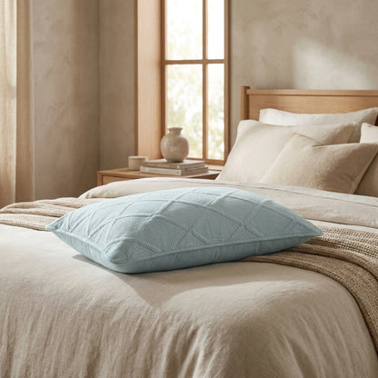 Tache Cotton Seafoam Blue Soothing Pastel Diamond Pillow Sham (JHW-856)