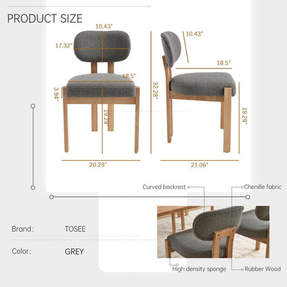 Dining Chairs with Ergonomic Backrest and Adjustable Feet - Set of 2