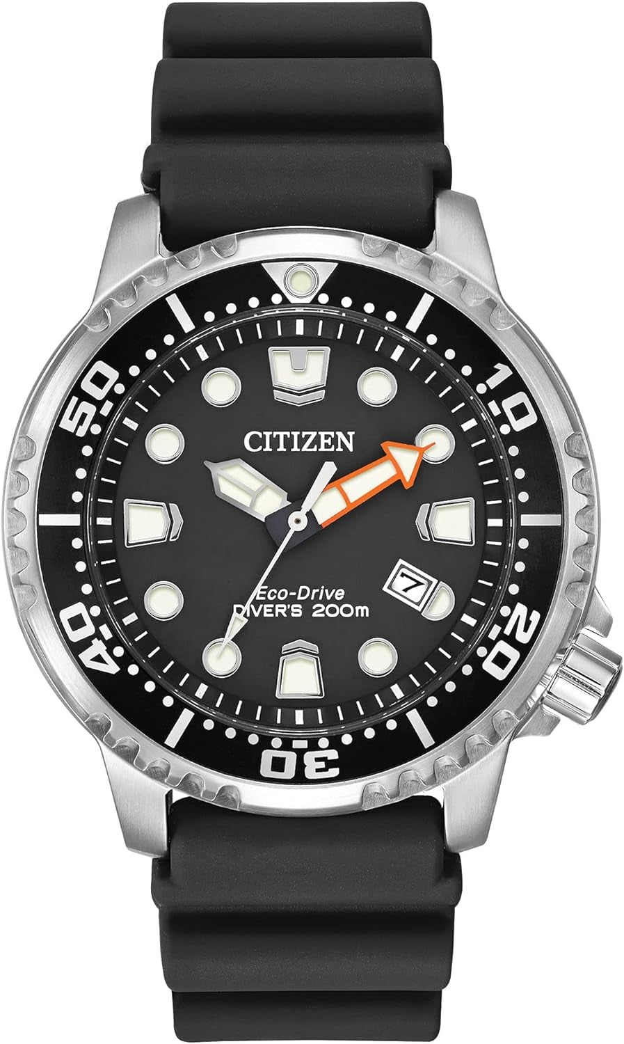 Promaster Dive Eco-Drive Watch, 3-Hand Date, ISO Certified, Luminous Hands and Markers, Rotating Bezel