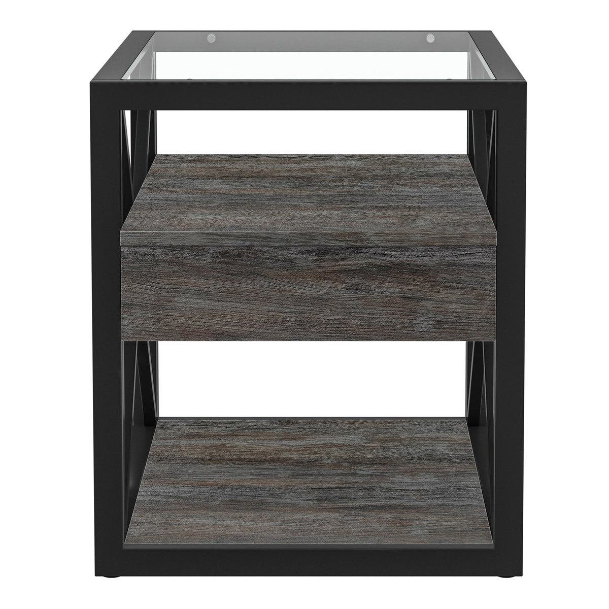 Modern End Tables with Drawer - Set of 2 Nightstands
