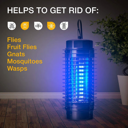 Indoor Bug Zapper - 1000V Fly, Fruit Fly, Gnat, and Mosquito Killer Lamp for Home