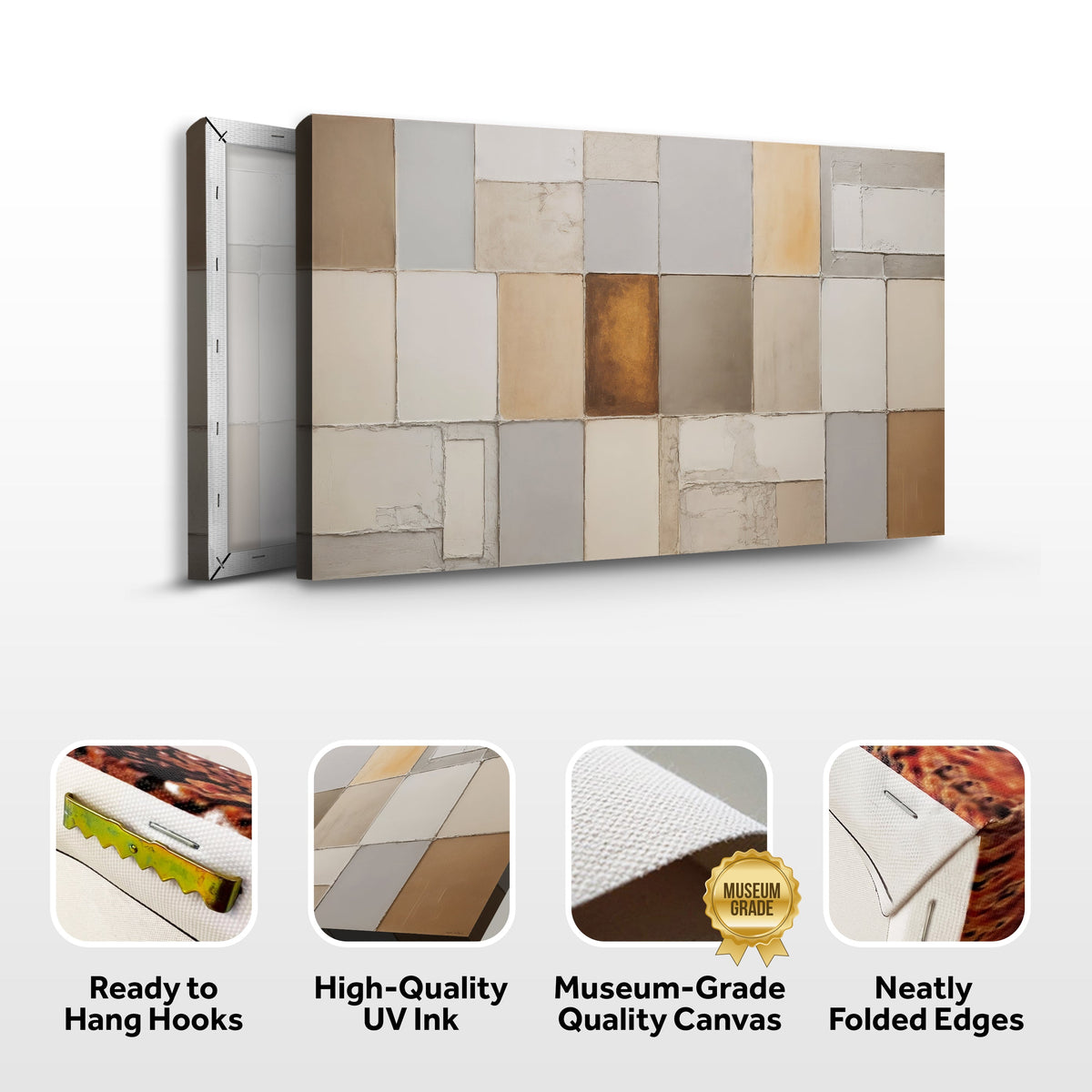 Earth Tones Patchwork Geometric Wall Art